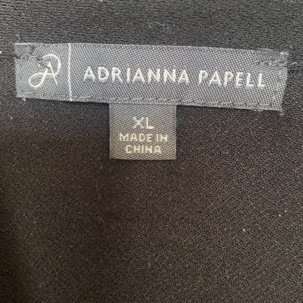 Adrianna Papell Black Blouse with White Accents - Picture 2 of 3